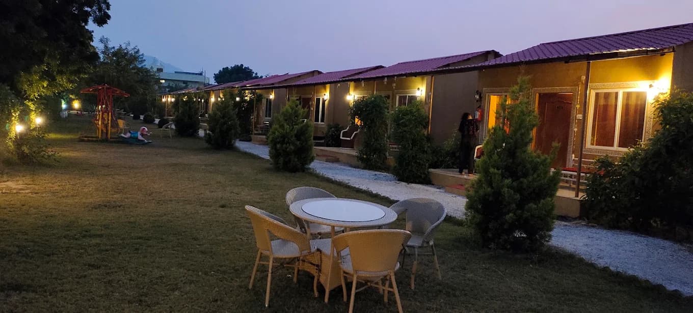 Cottages at dusk