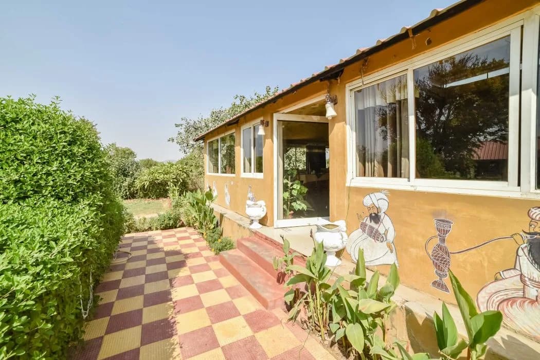 Cottage with painted Rajasthani murals